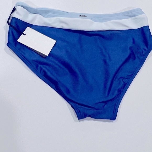DKNY Colorblocked High-Waist Bikini Bottoms swimsuit, swimwear Lapis Blue New L - Picture 6 of 11